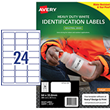 Avery Heavy Duty ID Label J4773 White Inkjet 64x33.8mm 24 Per Sheet 10 Sheets